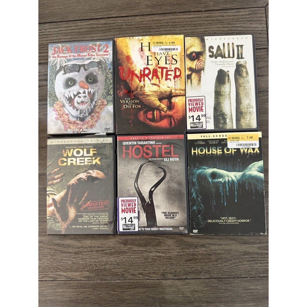 Jack Frost 2/Saw II/Hostel/Wolf Creek/House of Wax/Hills Have Eyes Horror DVDs